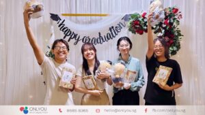 Students celebrating graduation from the Master Level Korean classes at ONLYOU Korean Language School Singapore after successfully completing the Master Korean language program.